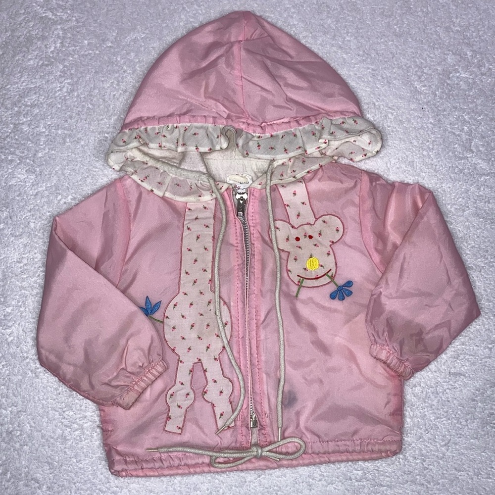 Vintage Samara giraffe windbreaker rosebuds 12/18m